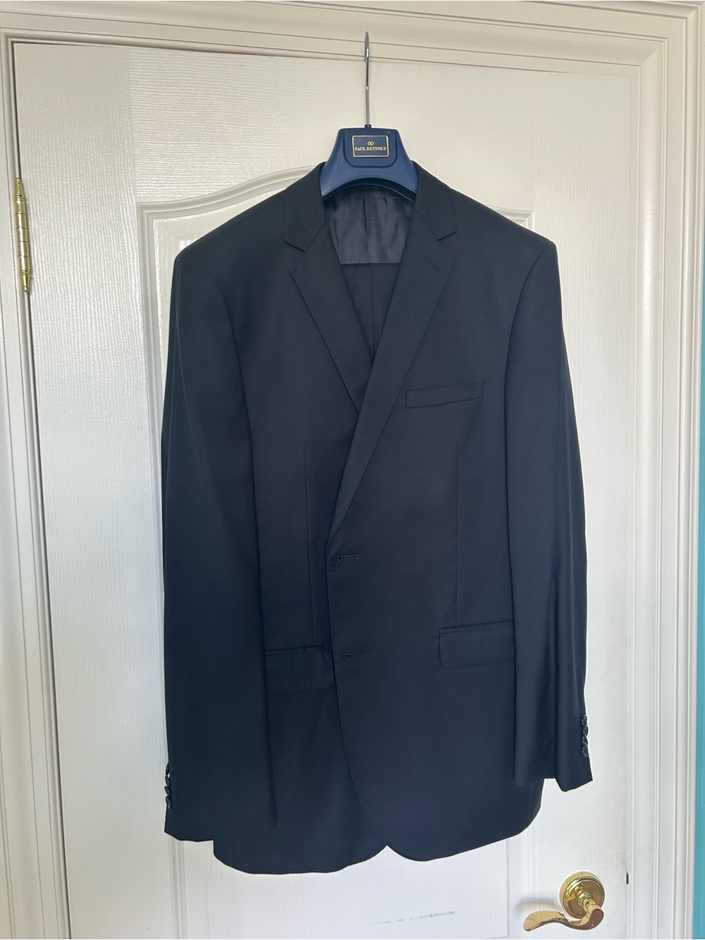 Men's Navy Blue Single-Breasted Suit Jacket & Suit Pants - Paul Betenly